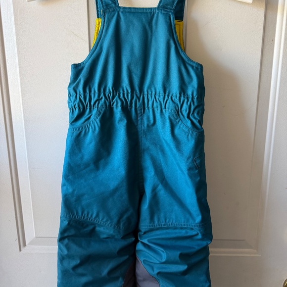 Patagonia Toddler 2T Snow pile Snow Bibs Teal/Yellow - Picture 2 of 7